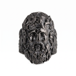 Sculpted Ancient Deity Motif Signet Ring  Ring  Charmora Jewelry
