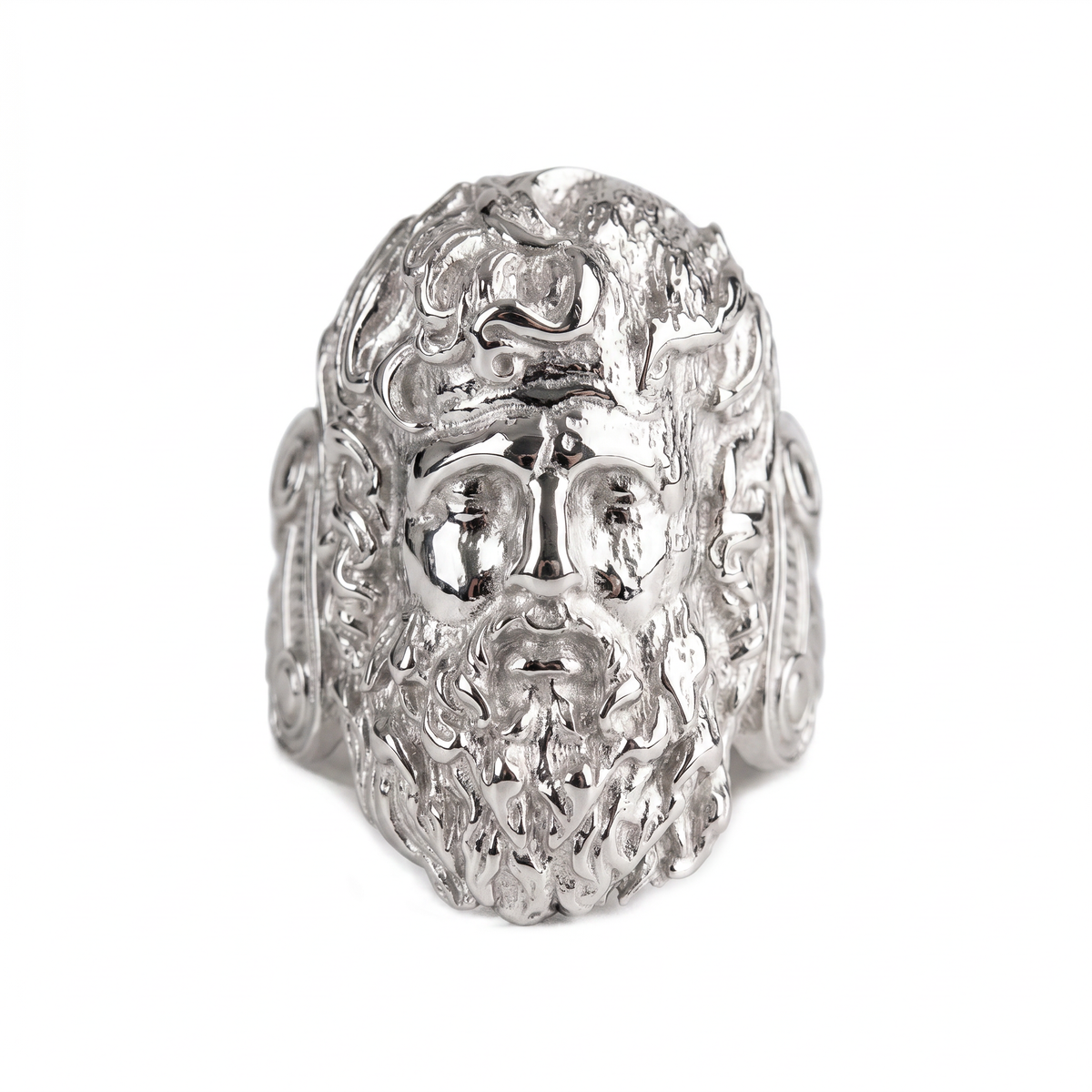 Sculpted Ancient Deity Motif Signet Ring  Ring  Charmora Jewelry