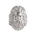 Sculpted Ancient Deity Motif Signet Ring  Ring  Charmora Jewelry