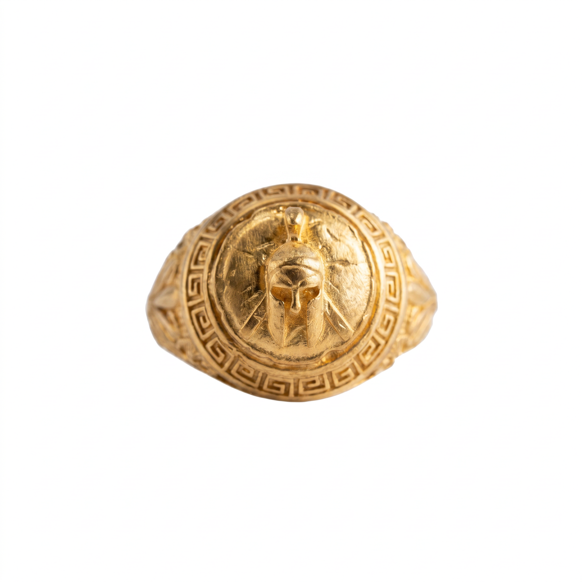 Spartan Helmet Relief Motif Signet Ring  Ring  Charmora Jewelry