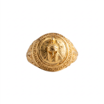 Spartan Helmet Relief Motif Signet Ring  Ring  Charmora Jewelry