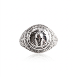 Spartan Helmet Relief Motif Signet Ring  Ring  Charmora Jewelry