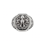Detailed Octopus Tentacle Signet Ring  Ring  Charmora Jewelry