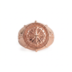 Navigational Compass Motif Signet Ring  Ring  Charmora Jewelry