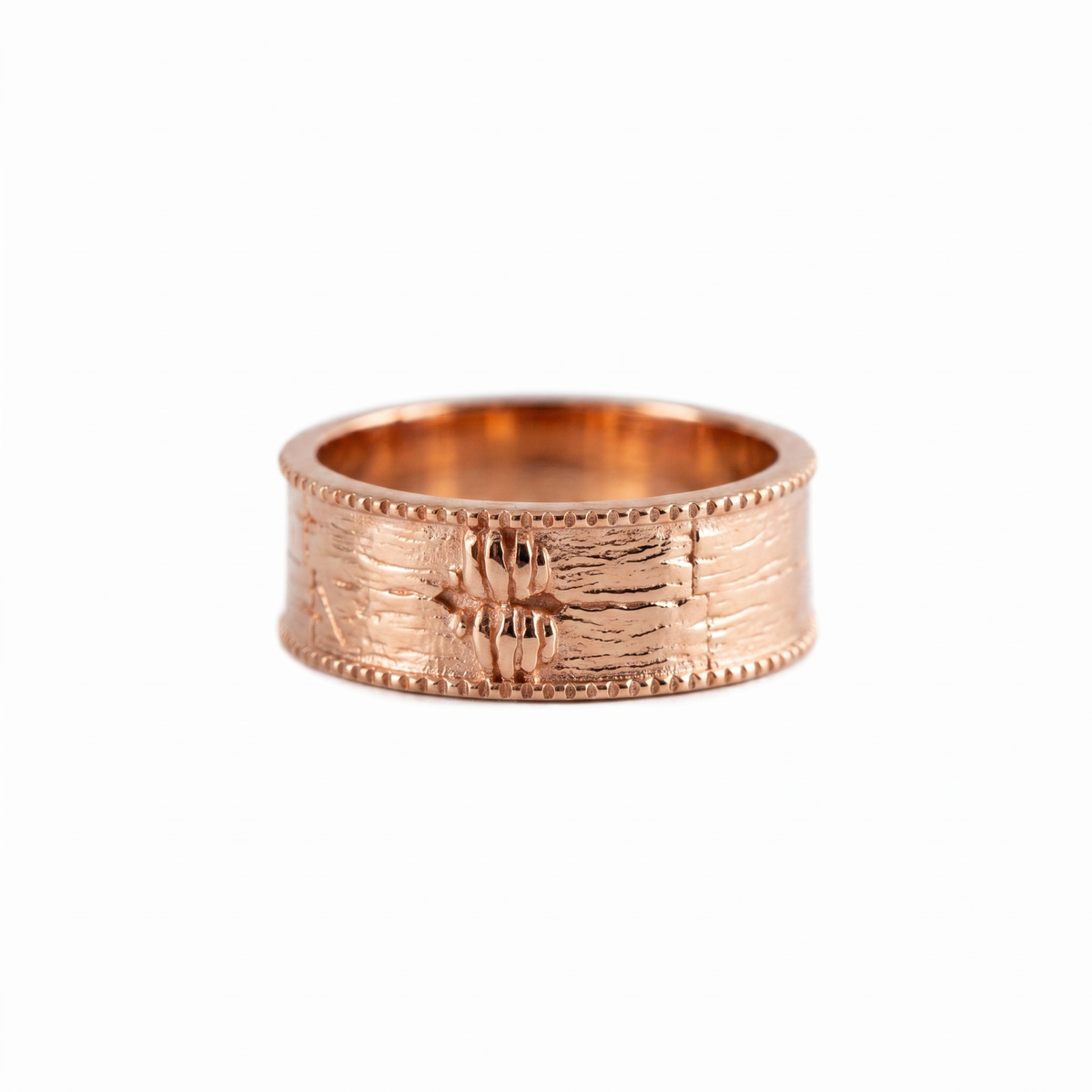 Brutalist Textured Motif Ring  Ring  Charmora Jewelry