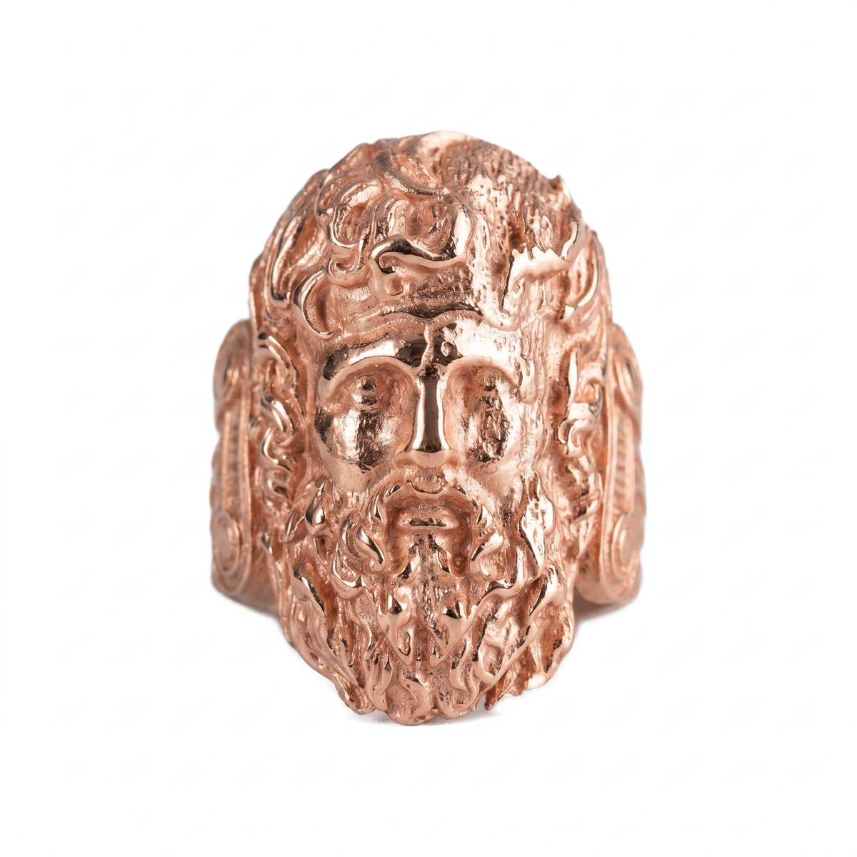 Sculpted Ancient Deity Motif Signet Ring  Ring  Charmora Jewelry