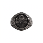 Athena Owl Relief Motif Signet Ring  Ring  Charmora Jewelry