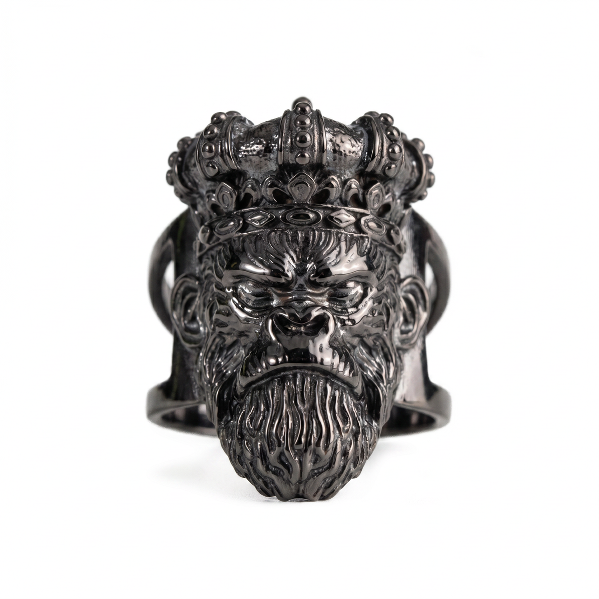 Sculpted Gorilla Head Figurative Ring  Ring  Charmora Jewelry