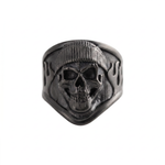 Beanie Skull Flame Relief Motif Ring  Ring  Charmora Jewelry
