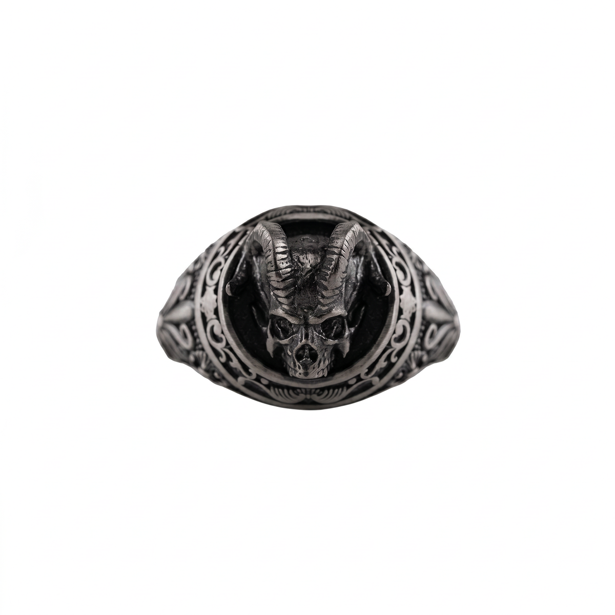 Demon Horns Relief Motif Ring  Ring  Charmora Jewelry