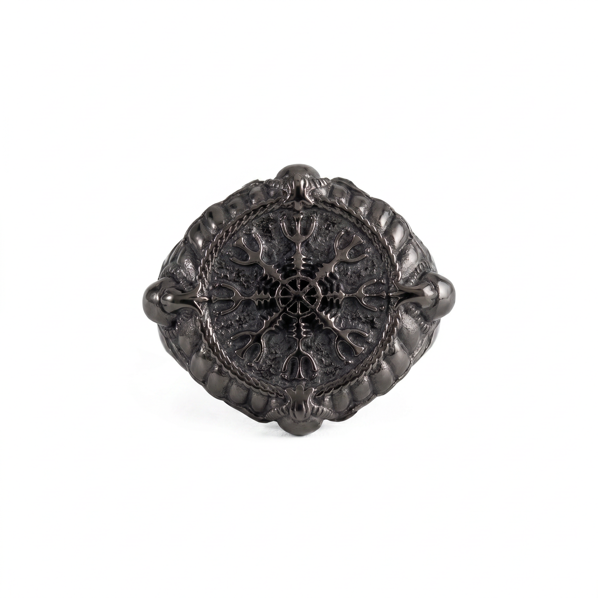 Runic Geometric Symbol Motif Ring  Ring  Charmora Jewelry