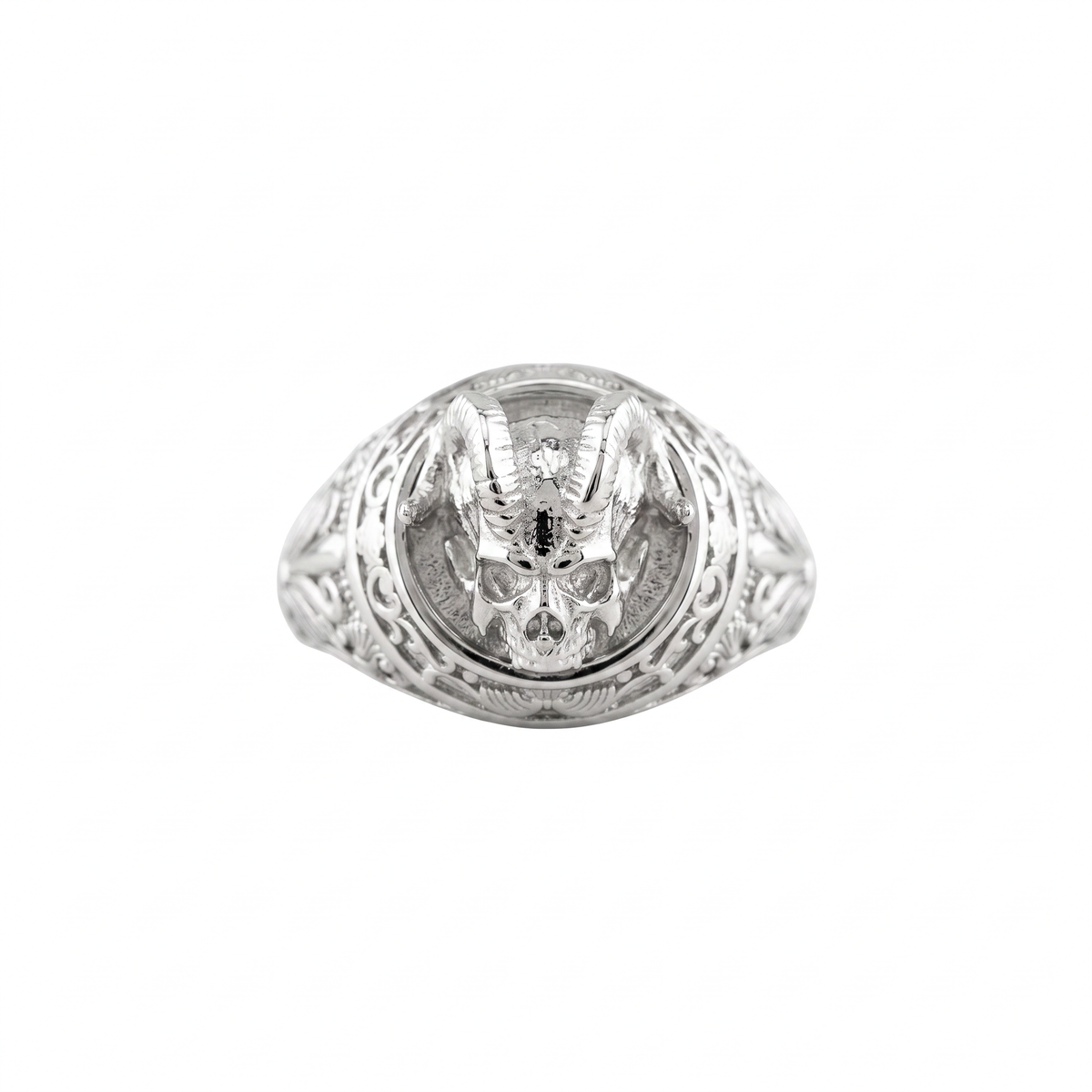 Demon Horns Relief Motif Ring  Ring  Charmora Jewelry