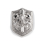 Knight Crusader Relief Motif Ring  Ring  Charmora Jewelry