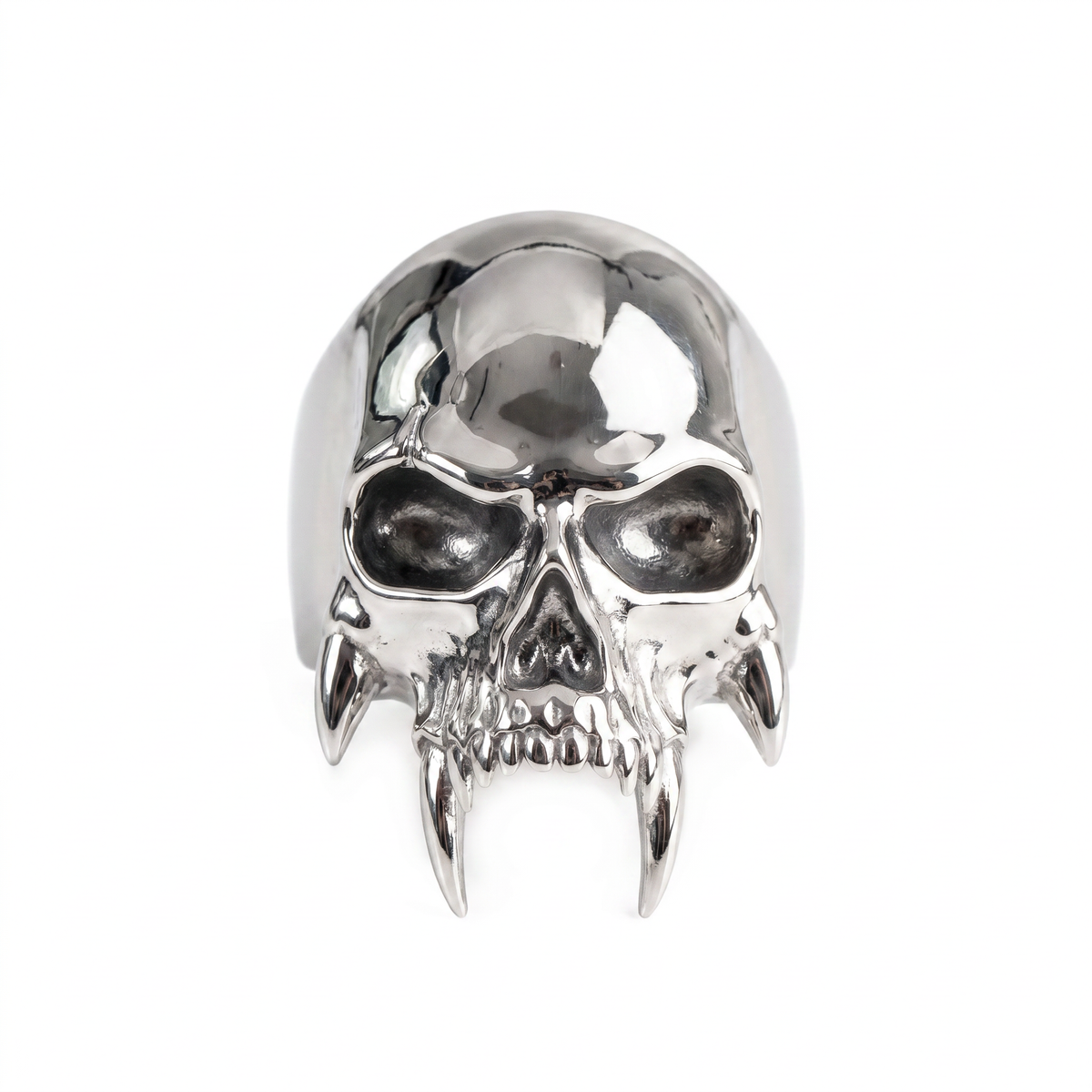Sculpted Skeletal Profile Statement Ring  Ring  Charmora Jewelry