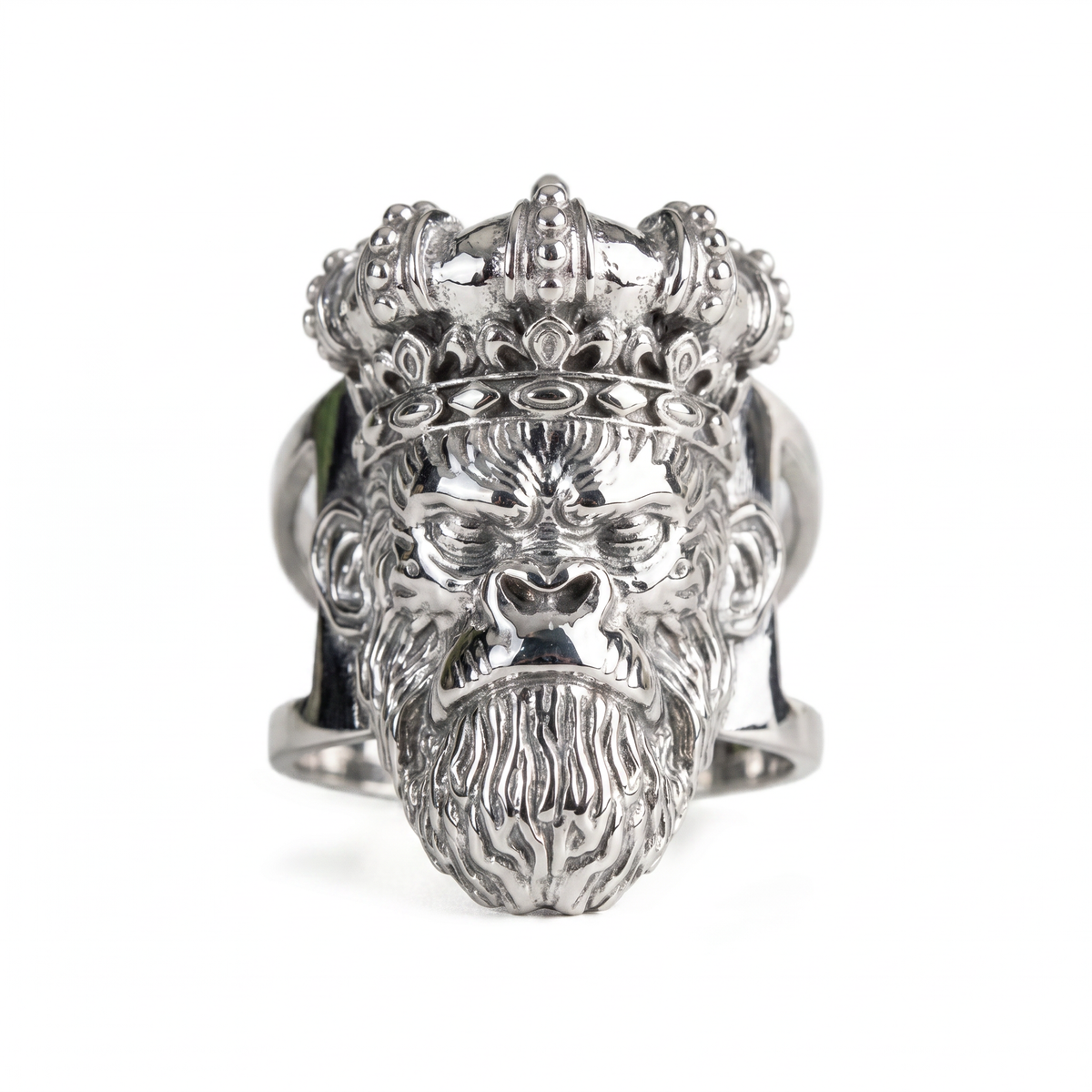 Sculpted Gorilla Head Figurative Ring  Ring  Charmora Jewelry