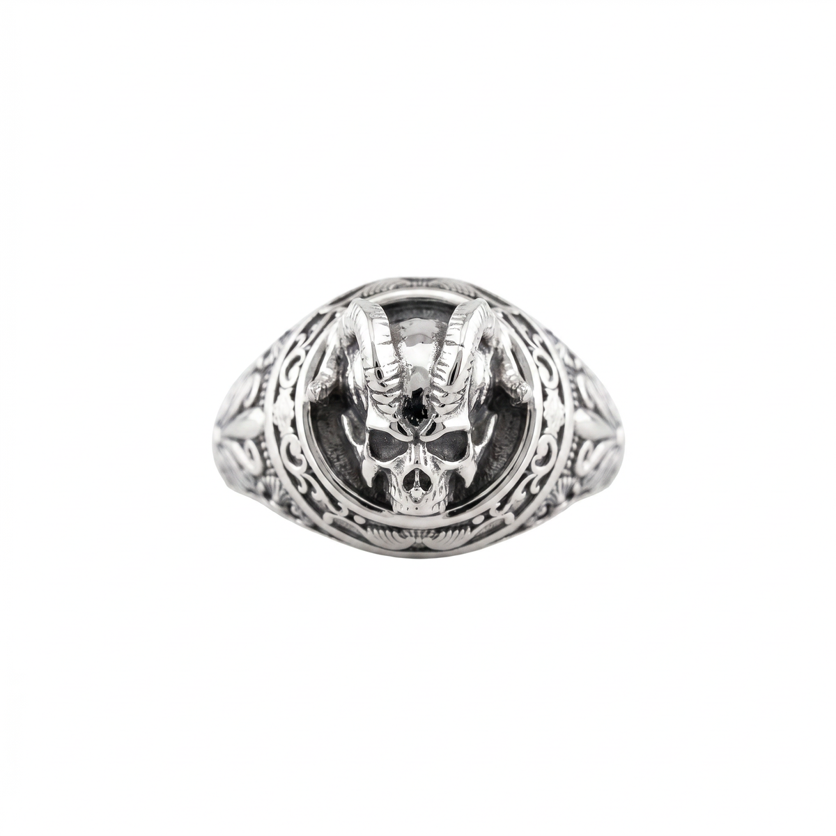 Demon Horns Relief Motif Ring  Ring  Charmora Jewelry