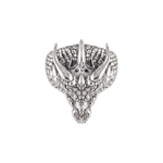 Gothic Dragon Head Relief Motif Ring  Ring  Charmora Jewelry