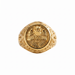 Athena Owl Relief Motif Signet Ring  Ring  Charmora Jewelry