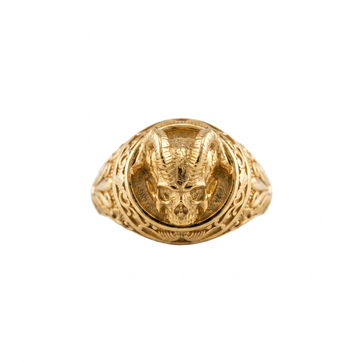 Demon Horns Relief Motif Ring  Ring  Charmora Jewelry
