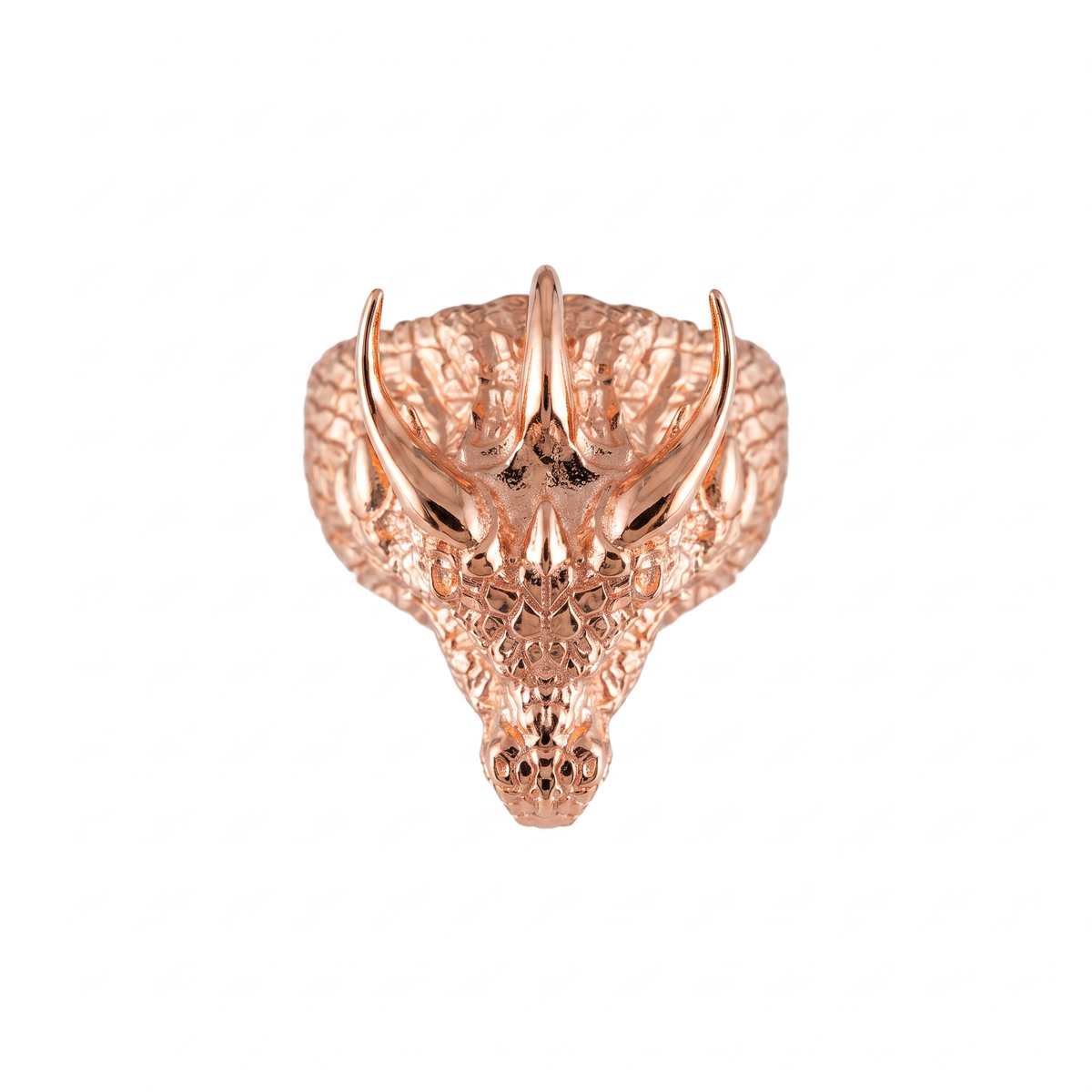 Gothic Dragon Head Relief Motif Ring  Ring  Charmora Jewelry