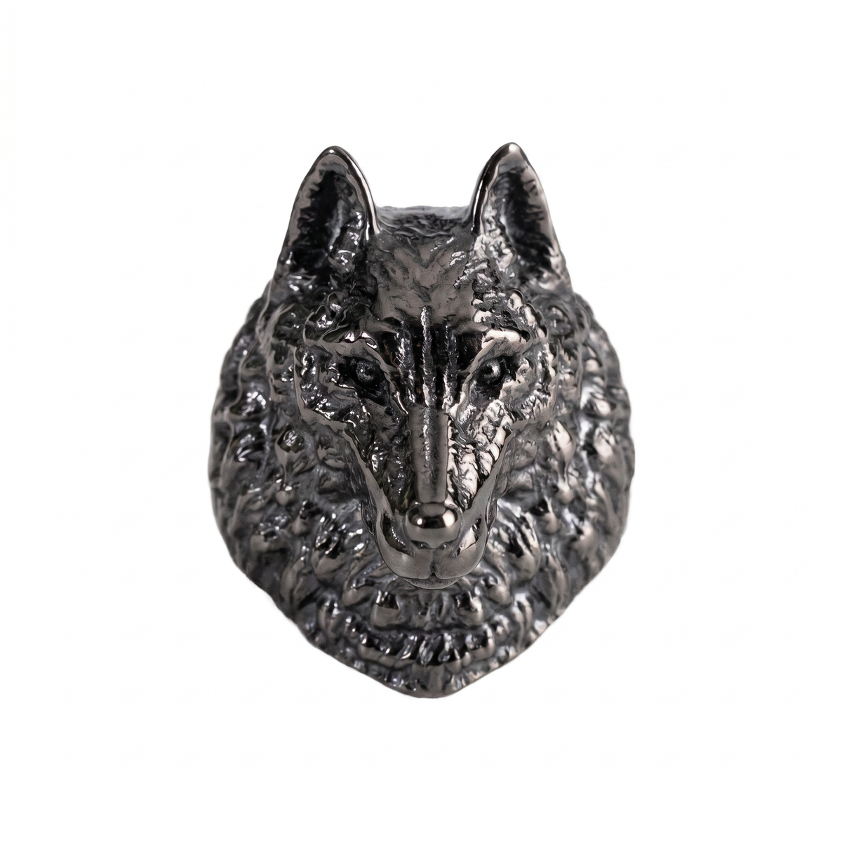 Wolf Head Relief Motif Signet Ring  Ring  Charmora Jewelry