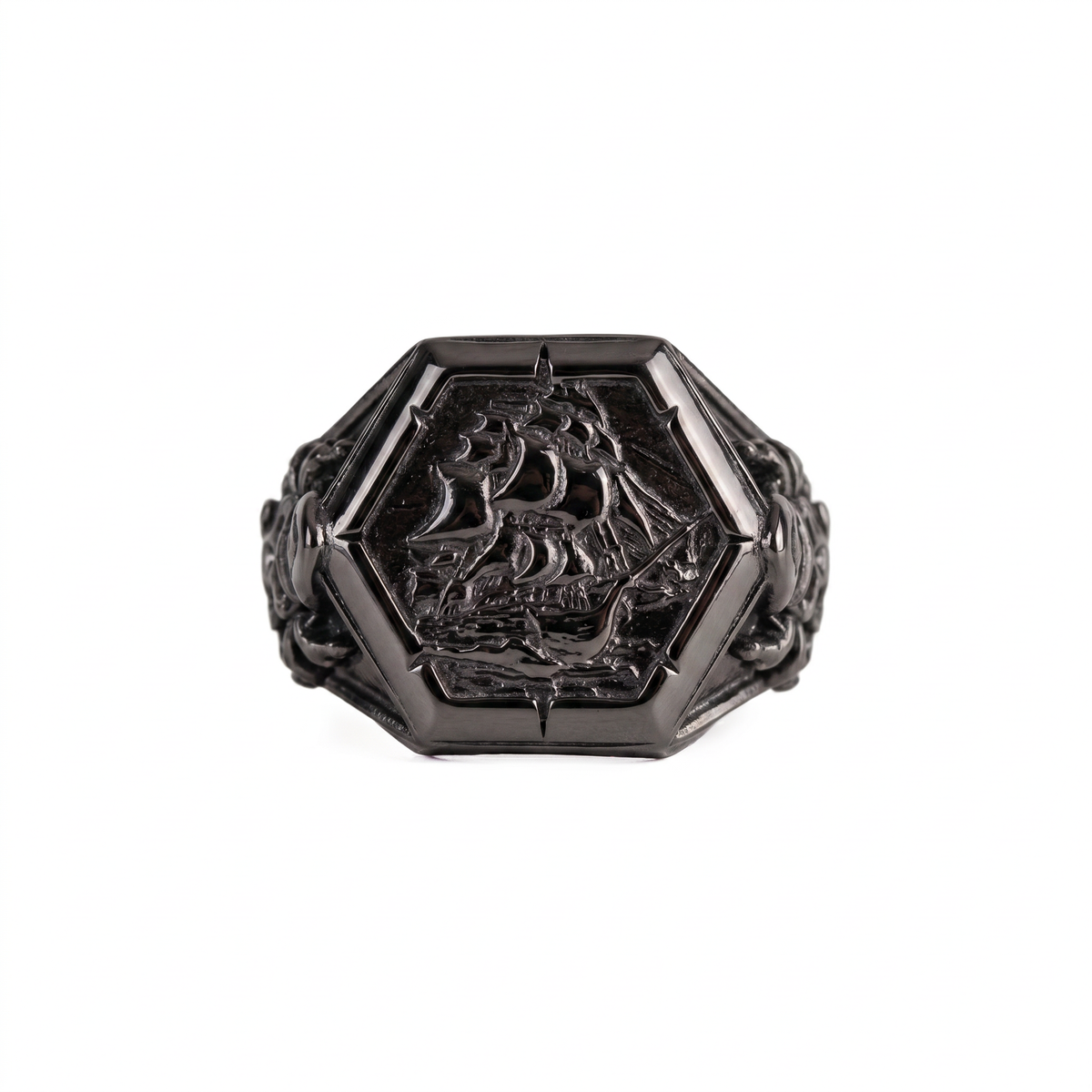 Viking Pirate Sailboat Motif Ring  Ring  Charmora Jewelry