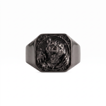 Viking Bear Relief Signet Ring  Ring  Charmora Jewelry