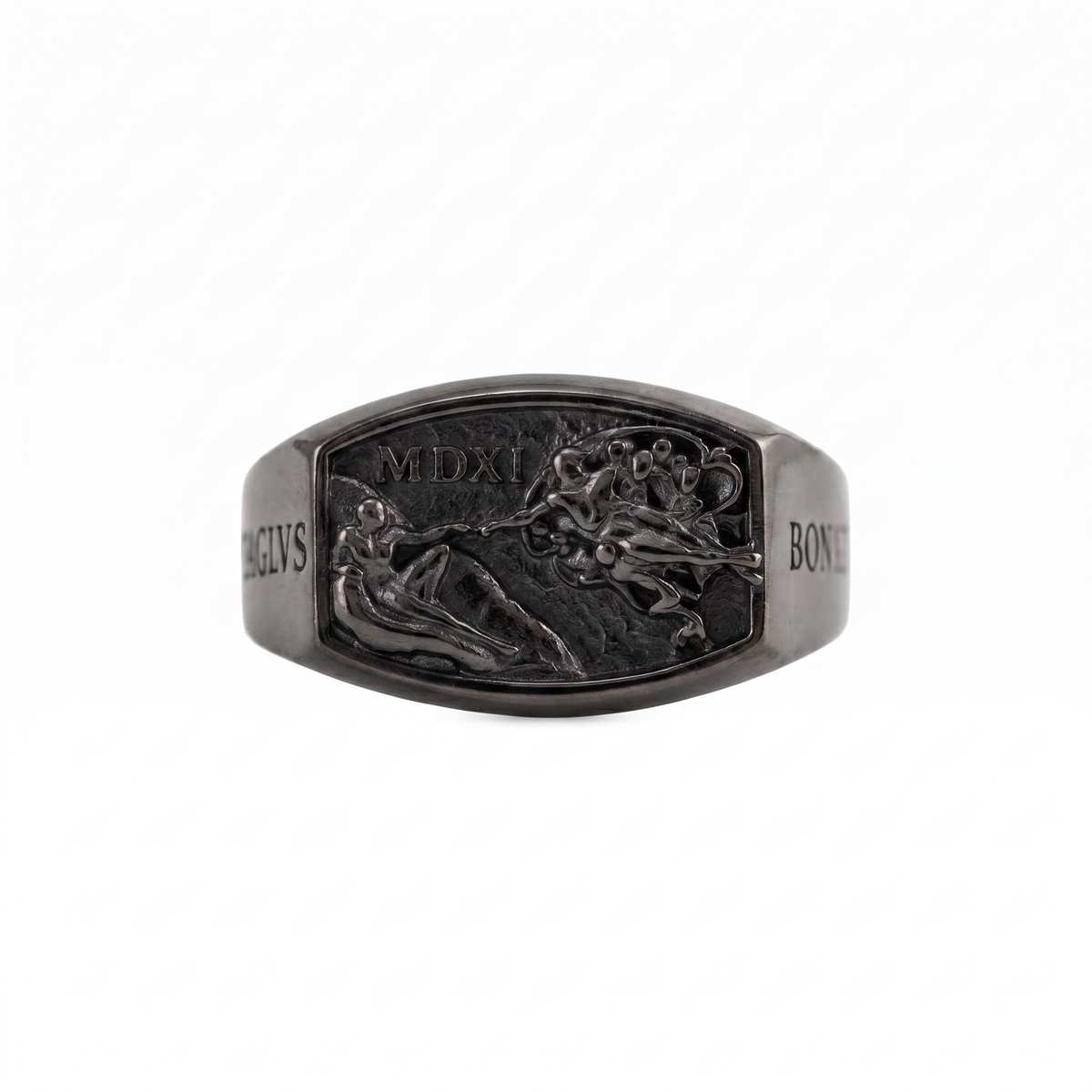 Creation of Adam Relief Signet Ring  Ring  Charmora Jewelry