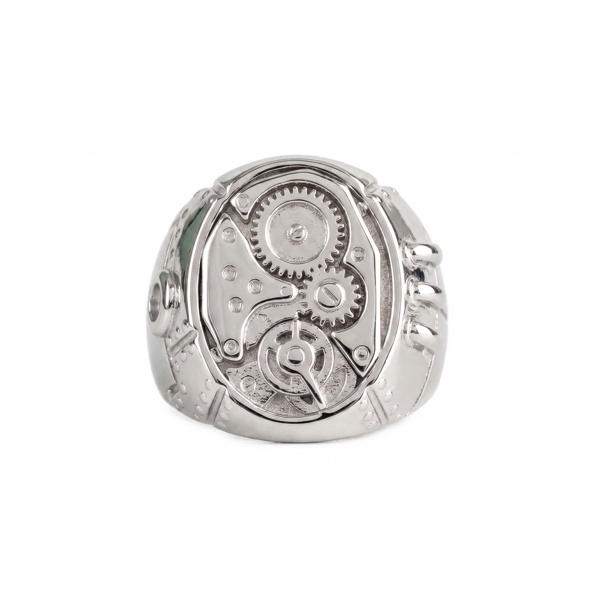 Industrial Mechanical Gear Motif Ring  Ring  Charmora Jewelry
