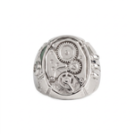 Industrial Mechanical Gear Motif Ring  Ring  Charmora Jewelry