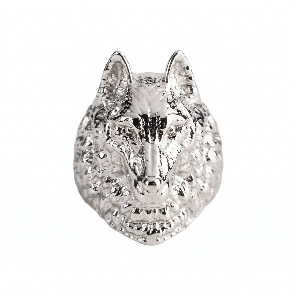 Wolf Head Relief Motif Signet Ring  Ring  Charmora Jewelry