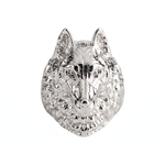 Wolf Head Relief Motif Signet Ring  Ring  Charmora Jewelry