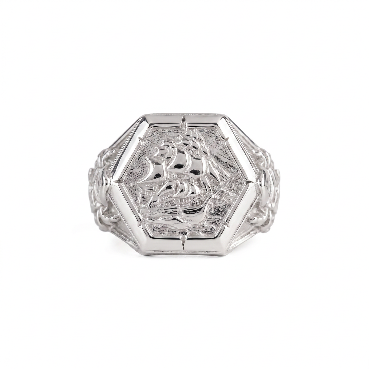 Viking Pirate Sailboat Motif Ring  Ring  Charmora Jewelry