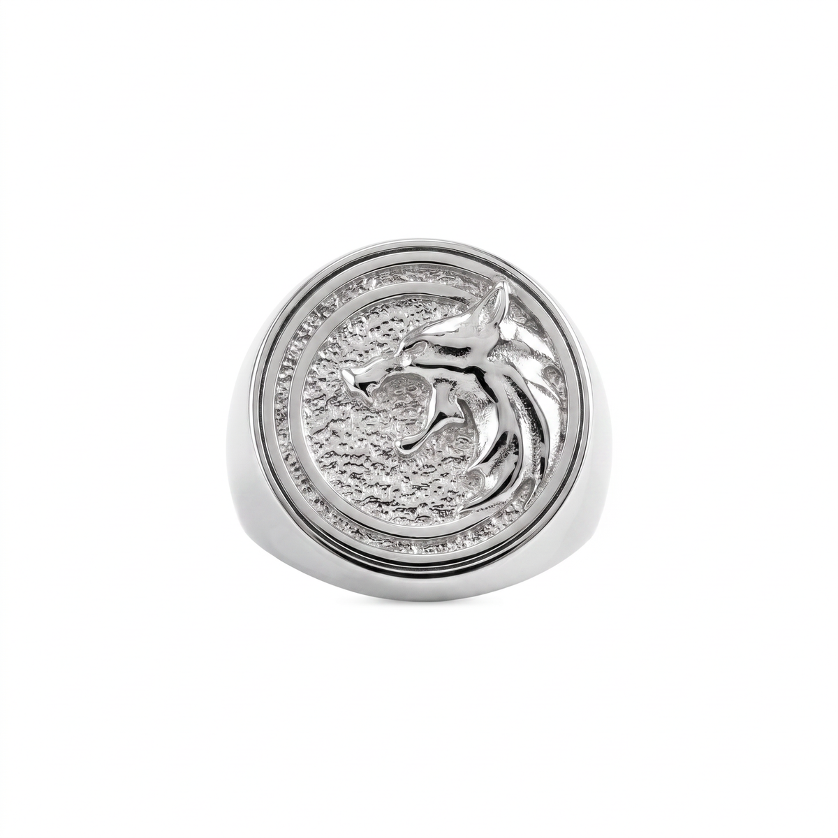 Witcher Wolf Relief Signet Ring  Ring  Charmora Jewelry