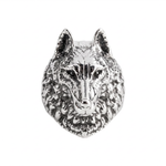 Wolf Head Relief Motif Signet Ring  Ring  Charmora Jewelry