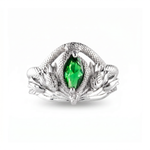 Green Eye Serpent Relief Motif Ring  Ring  Charmora Jewelry