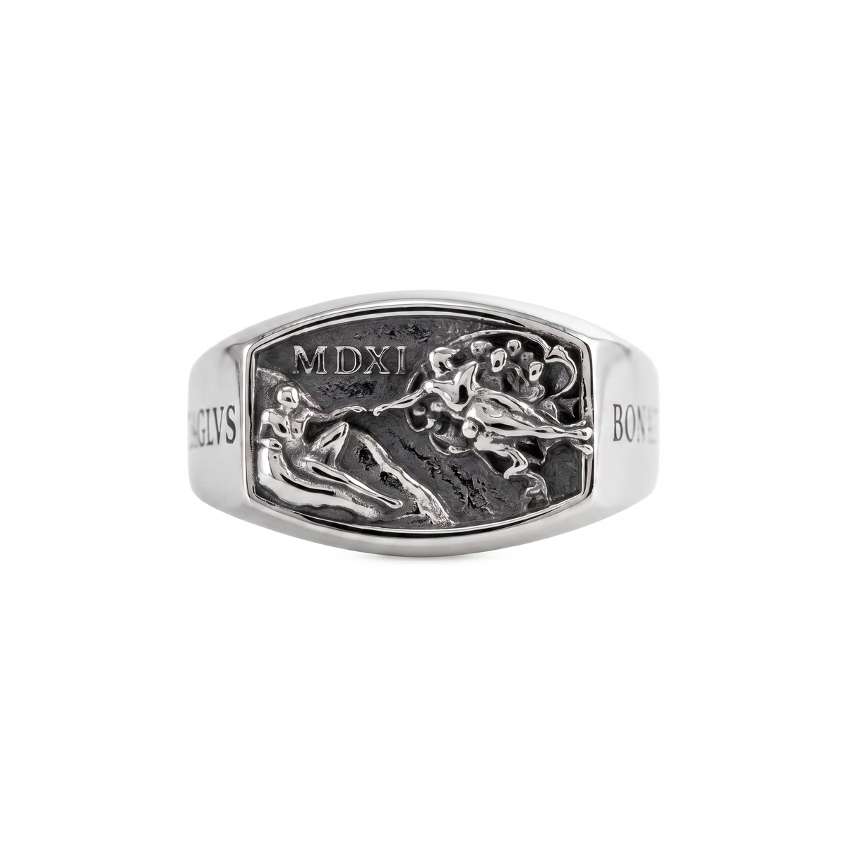 Creation of Adam Relief Signet Ring  Ring  Charmora Jewelry