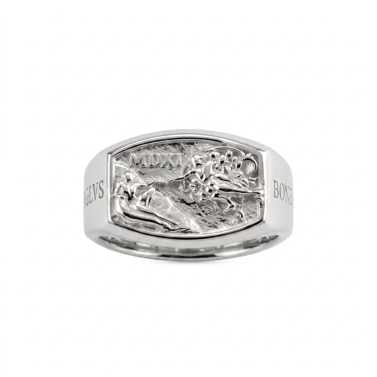 Creation of Adam Relief Signet Ring  Ring  Charmora Jewelry