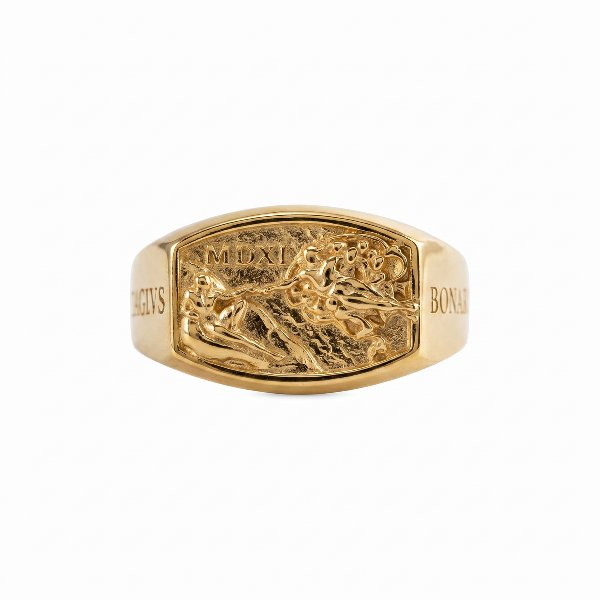 Creation of Adam Relief Signet Ring  Ring  Charmora Jewelry