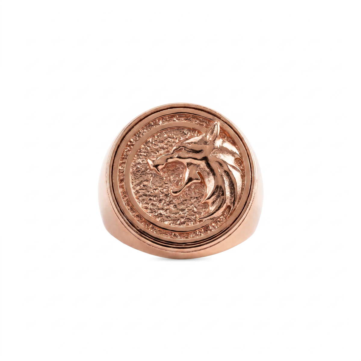 Witcher Wolf Relief Signet Ring  Ring  Charmora Jewelry