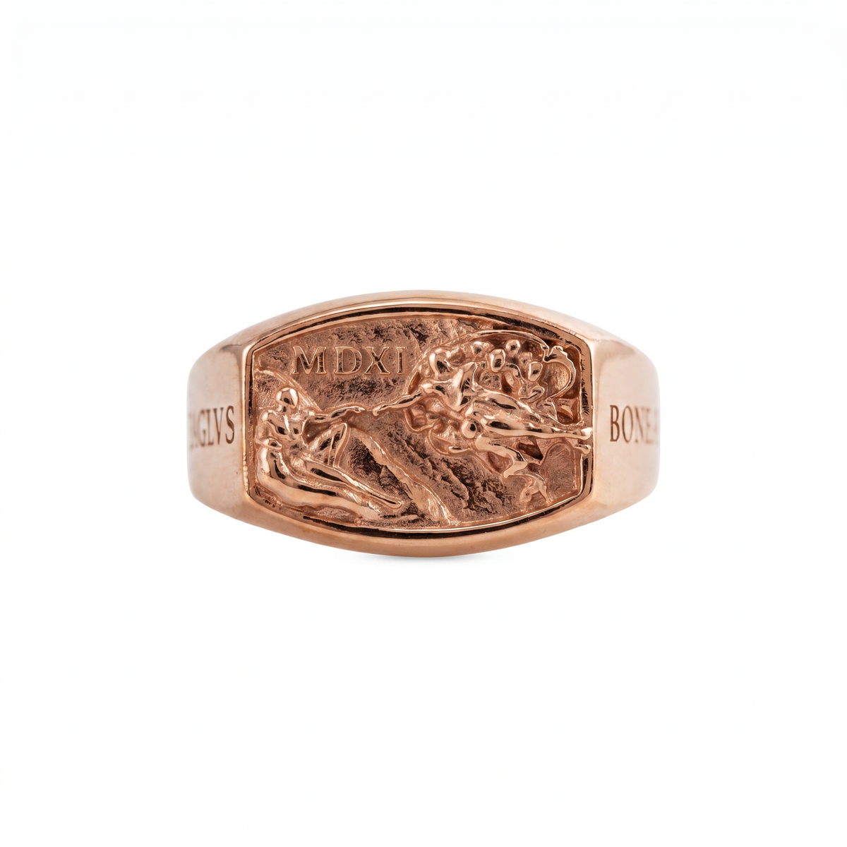 Creation of Adam Relief Signet Ring  Ring  Charmora Jewelry