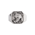 Viking Bear Relief Signet Ring  Ring  Charmora Jewelry