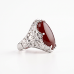 Carnelian Relief Motif Signet Ring  Ring  Charmora Jewelry