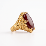 Carnelian Relief Motif Signet Ring  Ring  Charmora Jewelry