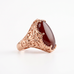 Carnelian Relief Motif Signet Ring  Ring  Charmora Jewelry
