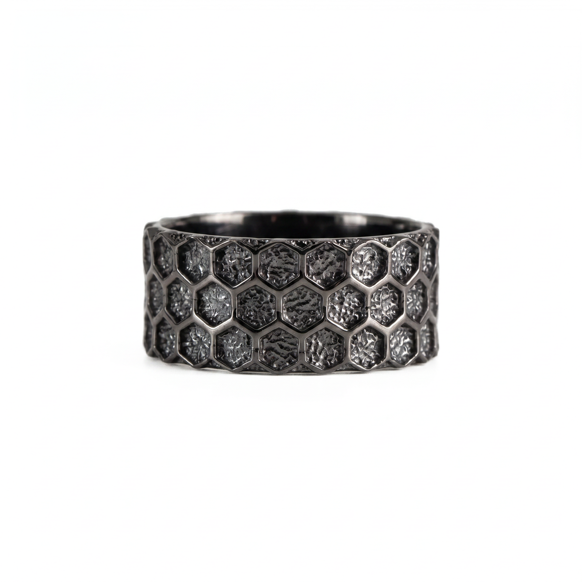 Honeycomb Hexagon Ring  Ring  Charmora Jewelry