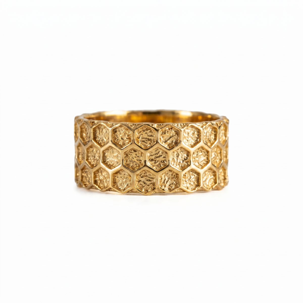 Honeycomb Hexagon Ring  Ring  Charmora Jewelry