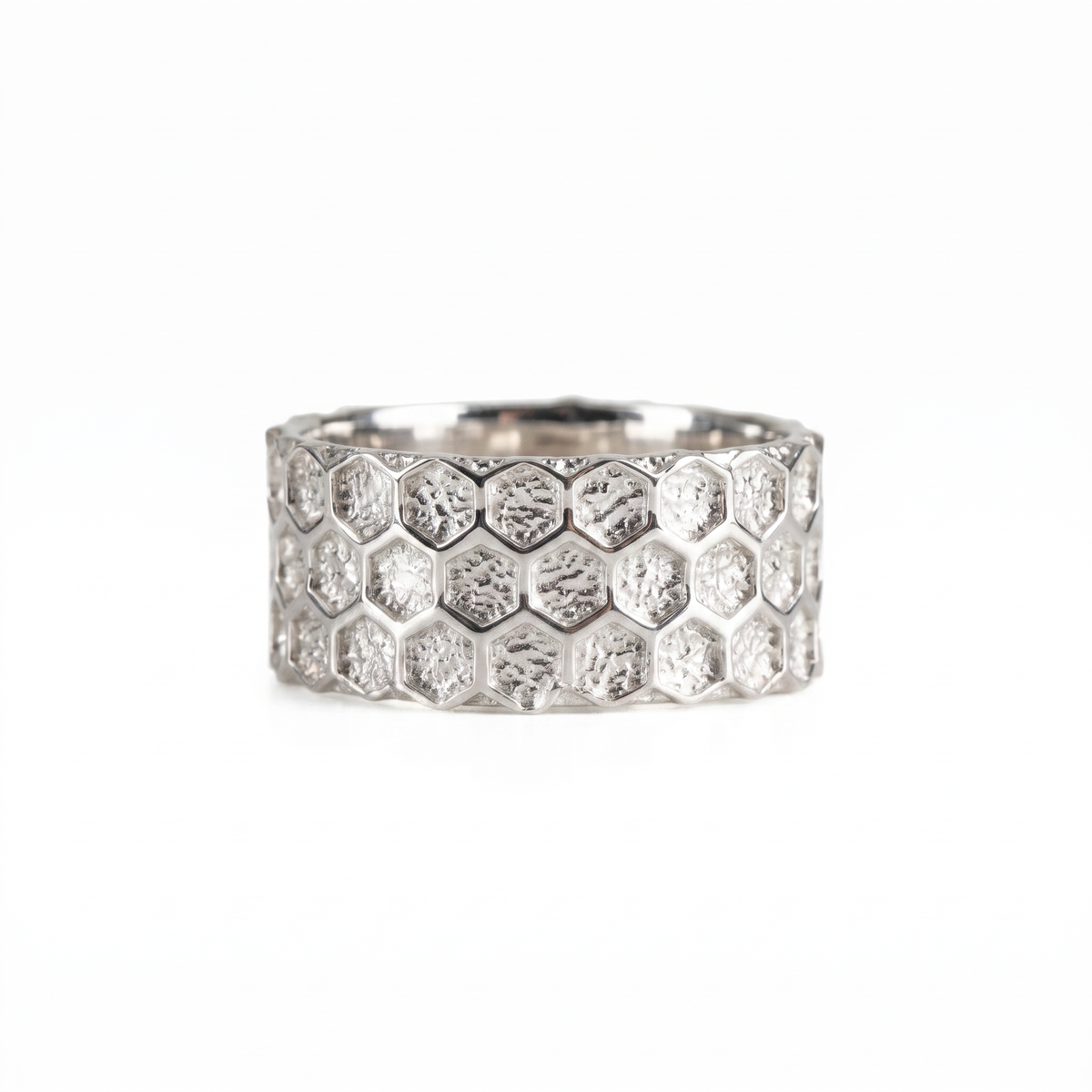 Honeycomb Hexagon Ring  Ring  Charmora Jewelry