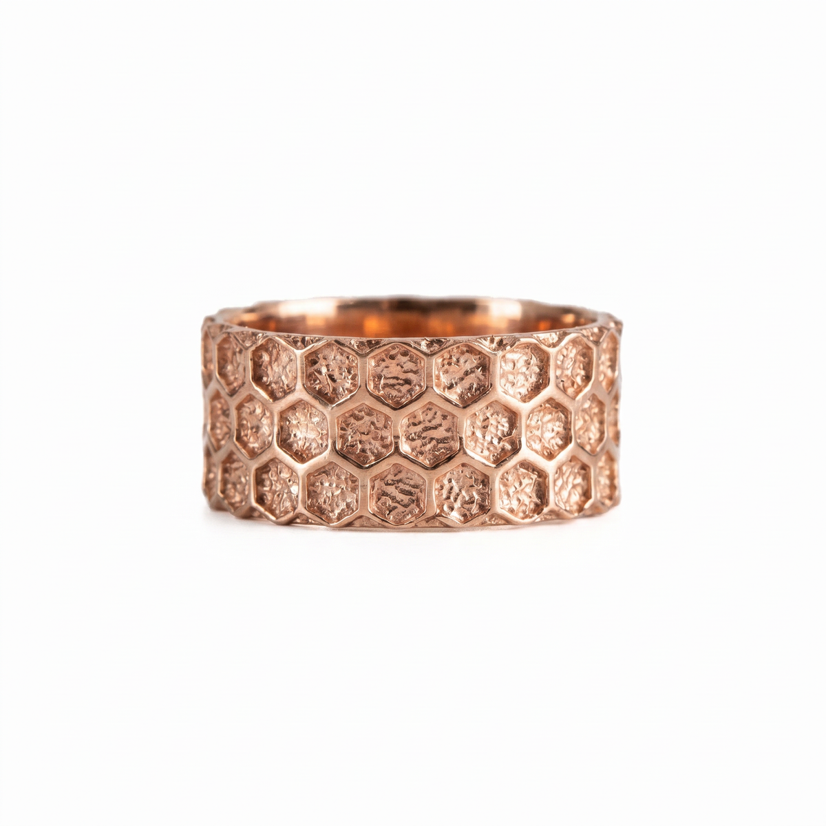 Honeycomb Hexagon Ring  Ring  Charmora Jewelry