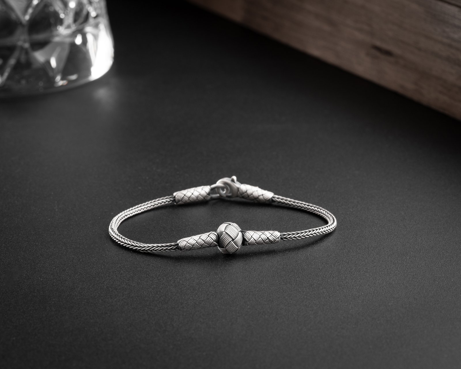 woven sphere sterling silver bracelet main image